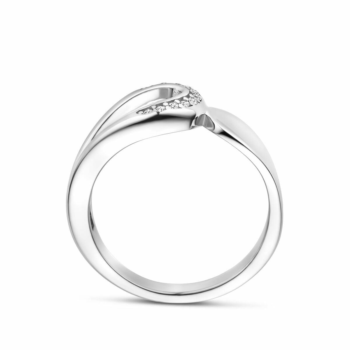 Anello da donna in argento con zirconia – argento rodiato 925