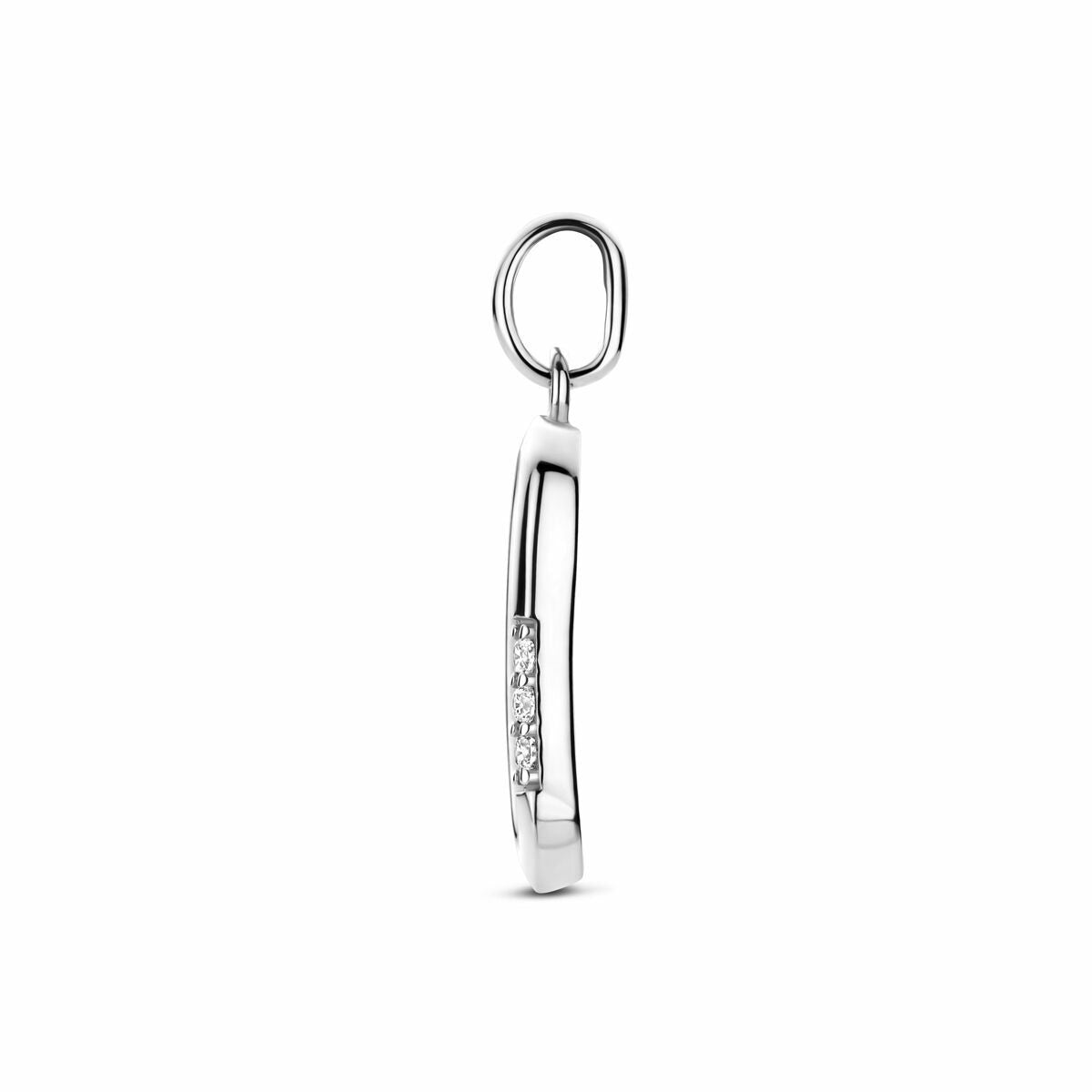 Ciondolo in argento con zirconia in castone entourage 20 mm