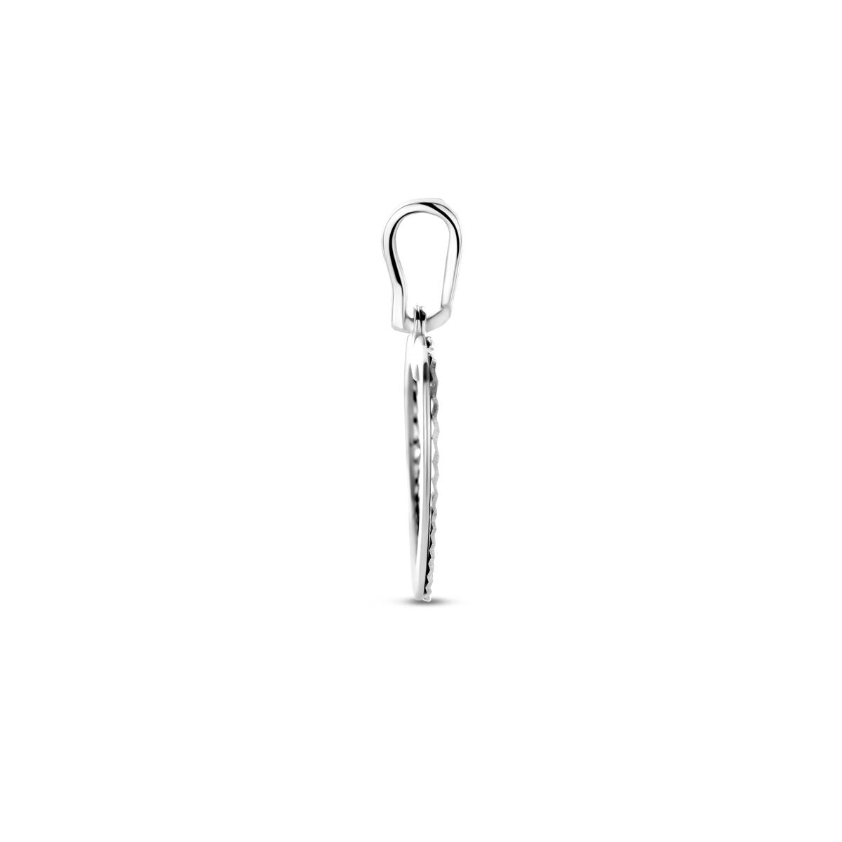 Ciondolo d'argento da donna – argento 925 rodiato, forma di cuore 18 mm