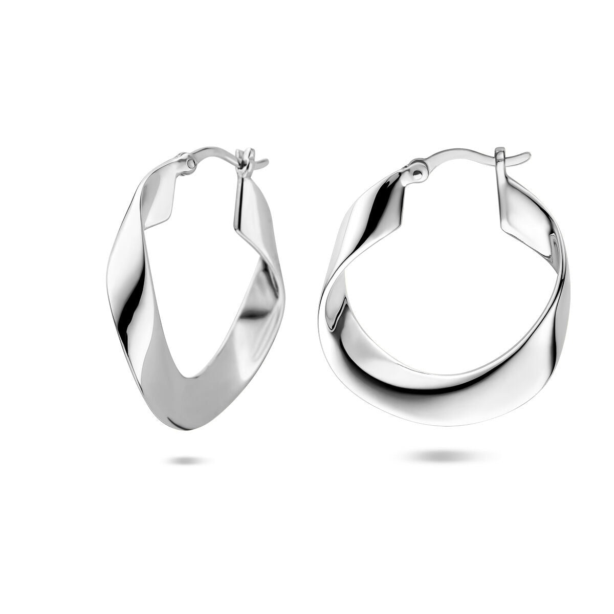 Orecchini a cerchio in argento 925 rodiato – 25 mm