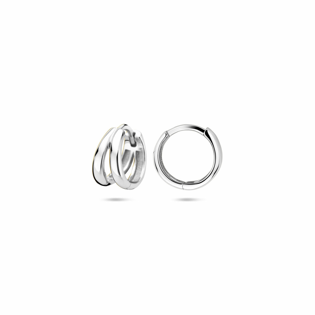 Orecchini a clip in argento – argento 925 rodiato, 10 x 6 mm