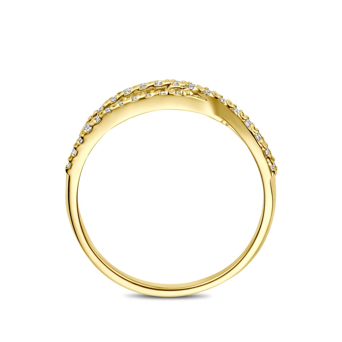 Anello in oro giallo 14k con diamante lab grown