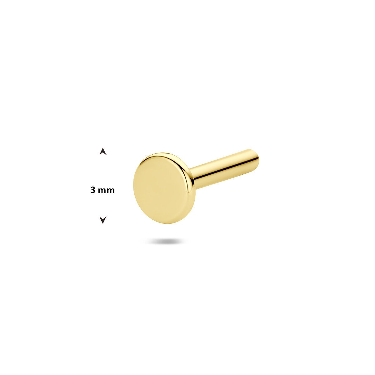 Perno di ricambio in oro giallo 14k per piercing flat back