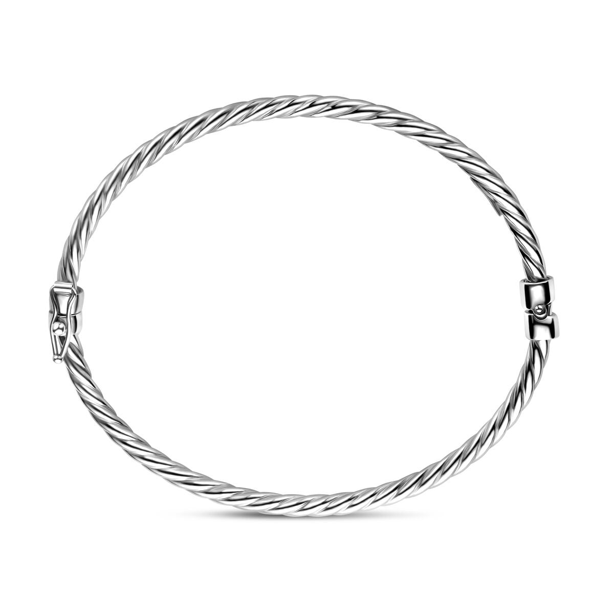 Bracciale Bangle in argento attorcigliato – rodiato 925