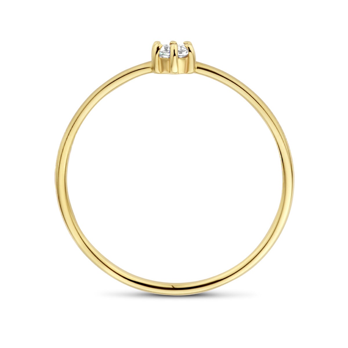anello in oro giallo 14k con acquamarina – taglio brillante