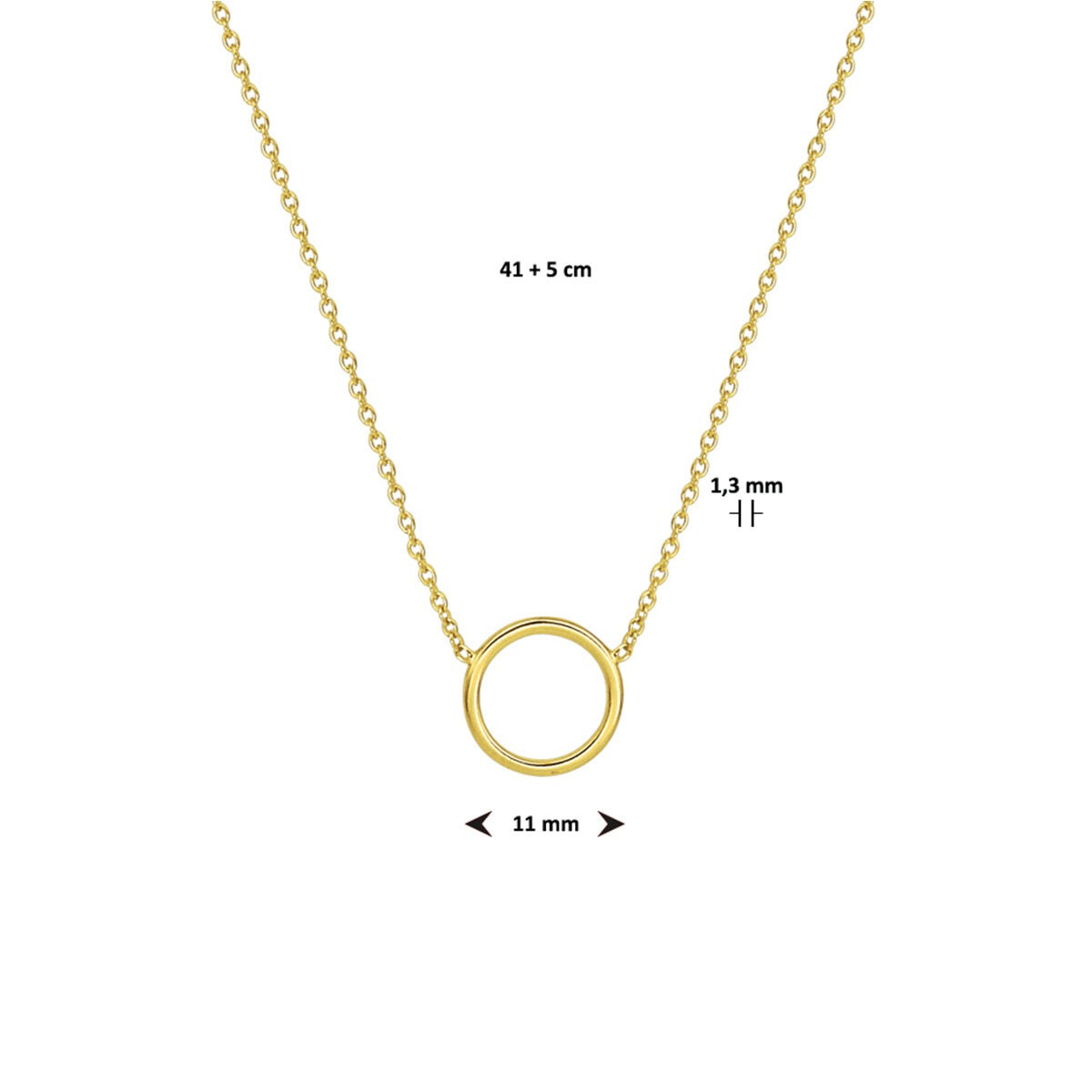 Collana in Argento Dorato Maglia Ancora con Cerchio Aperto – 41-46 cm