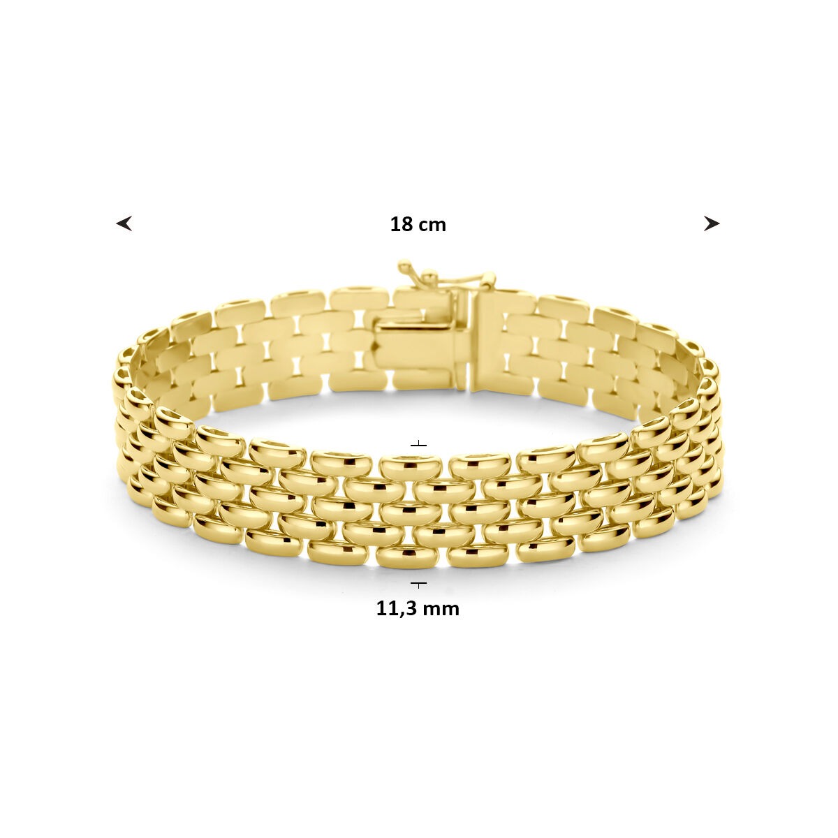 Bracciale da donna con maglia pantera in oro giallo 14K
