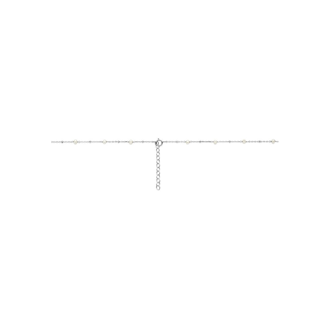 Gerhodineerd 925 zilveren collier met parels