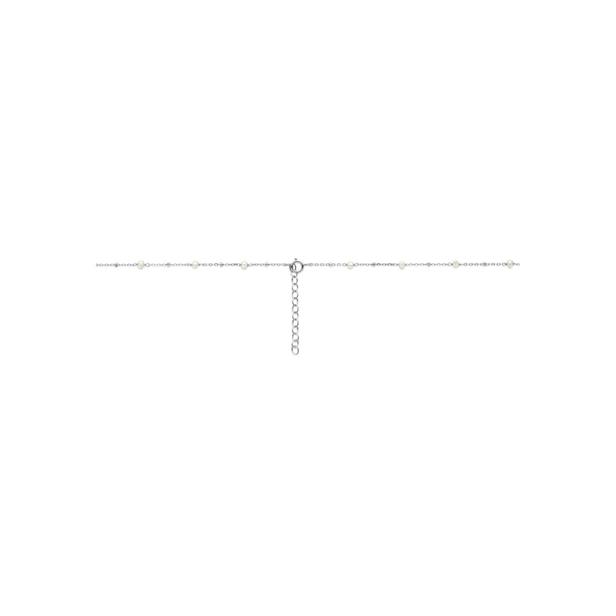 Collana in argento 925 rodiato con perle