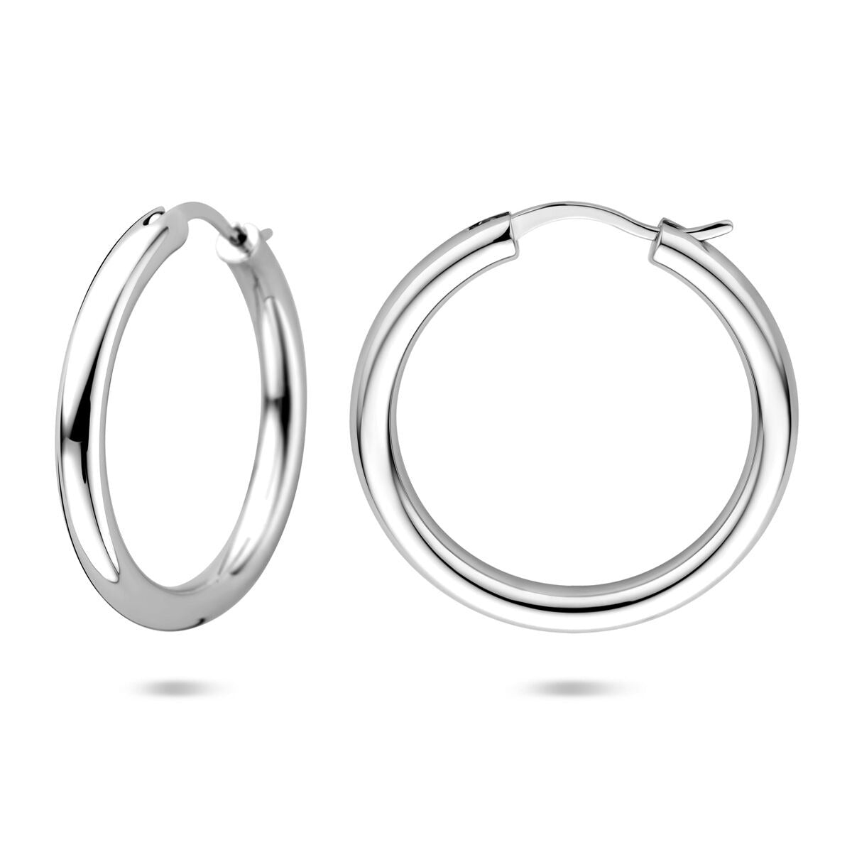 Orecchini a cerchio in argento 925 rodiato – 26,5 mm