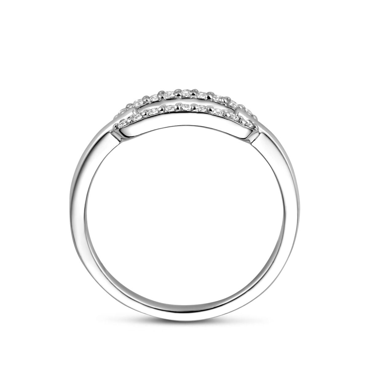 Anello da Donna in Argento con Zirconia – Rodiato