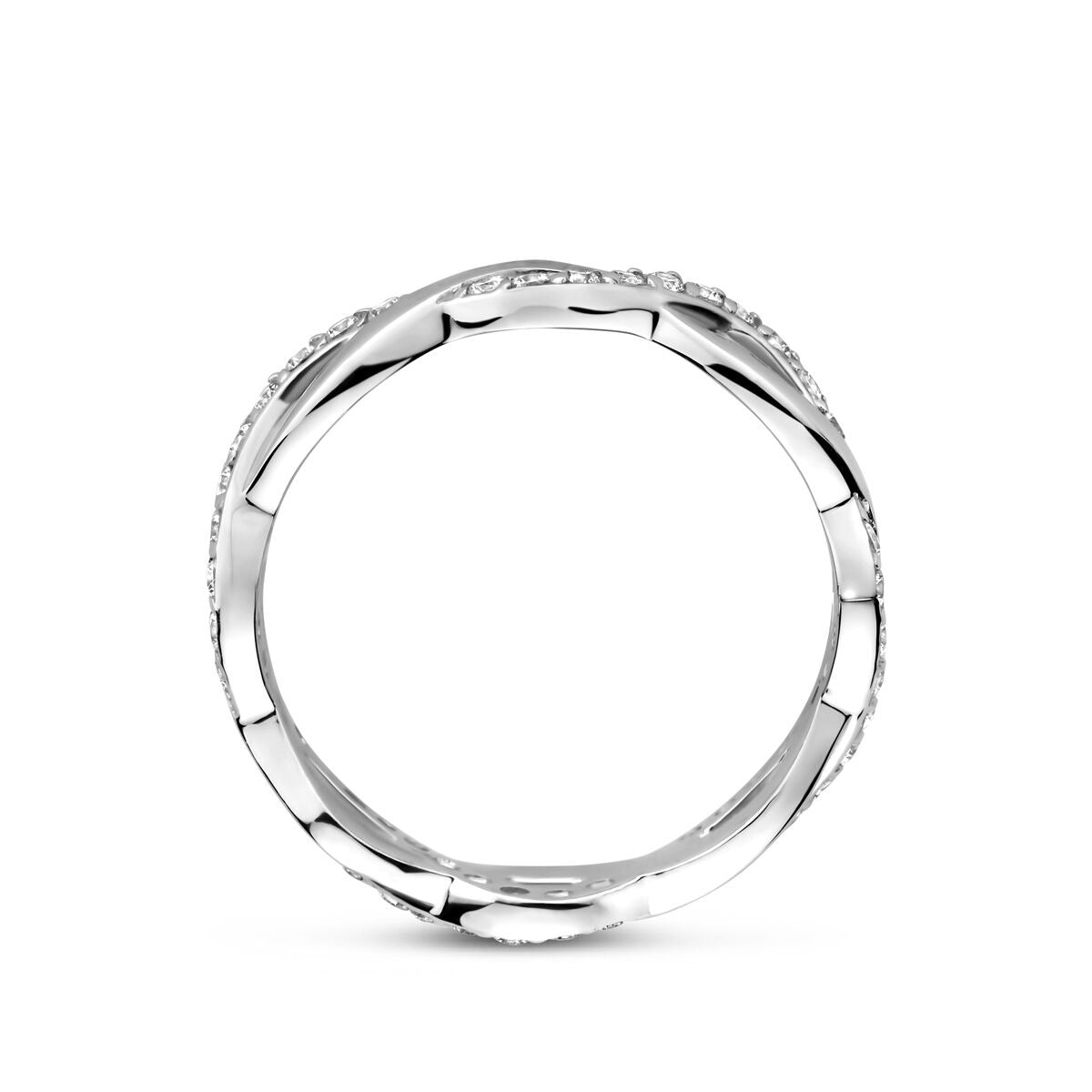 Anello in argento con zirconi – largo 5mm