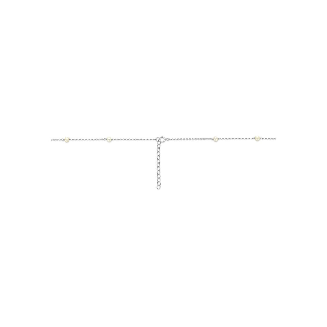 Gerhodineerd 925 zilveren collier met parels