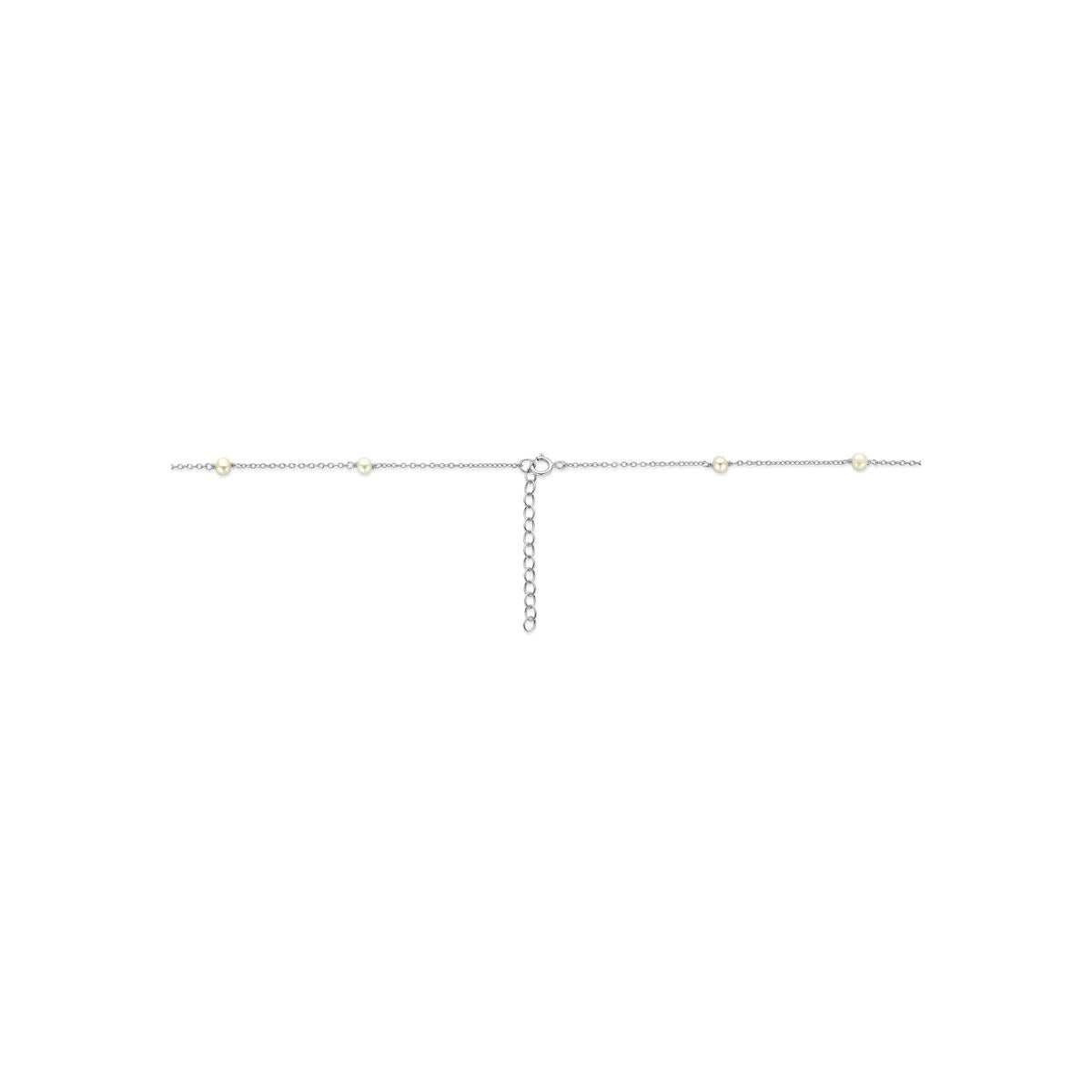 Collana in argento 925 rodiato con perle