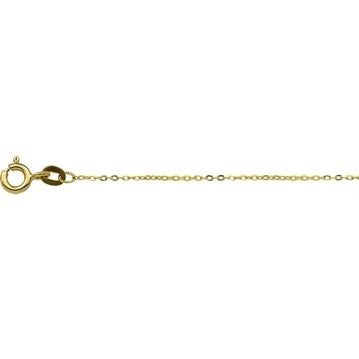 Collana in oro giallo 9k con maglia ancorata di 1 mm e lunghezza di 45 cm.