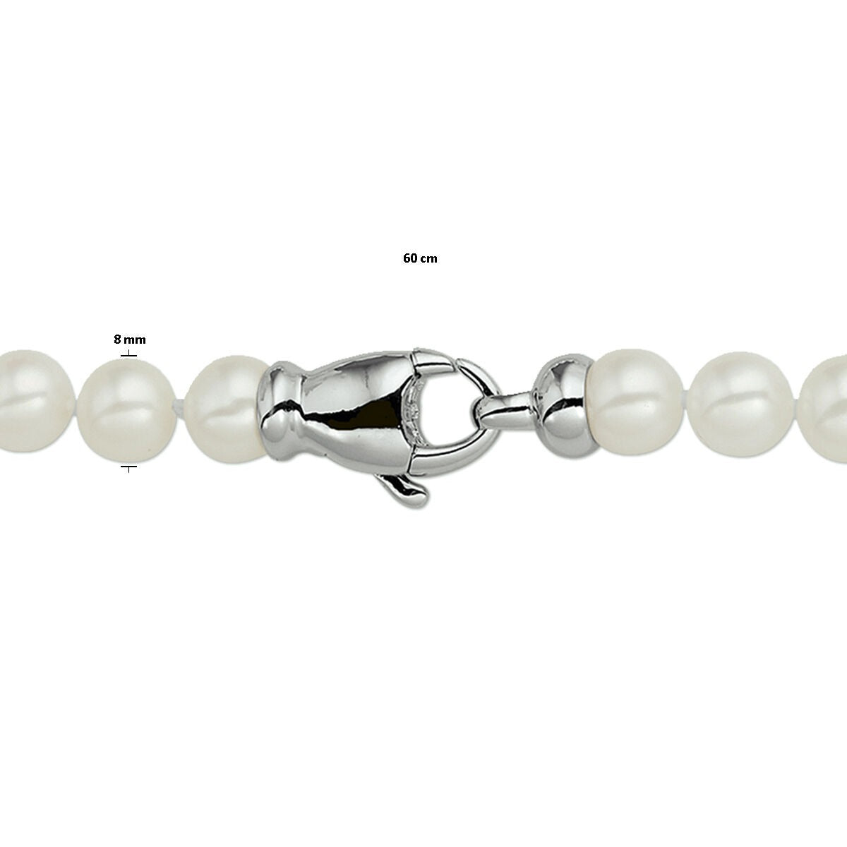 Collana di perle in argento con perle d'acqua dolce