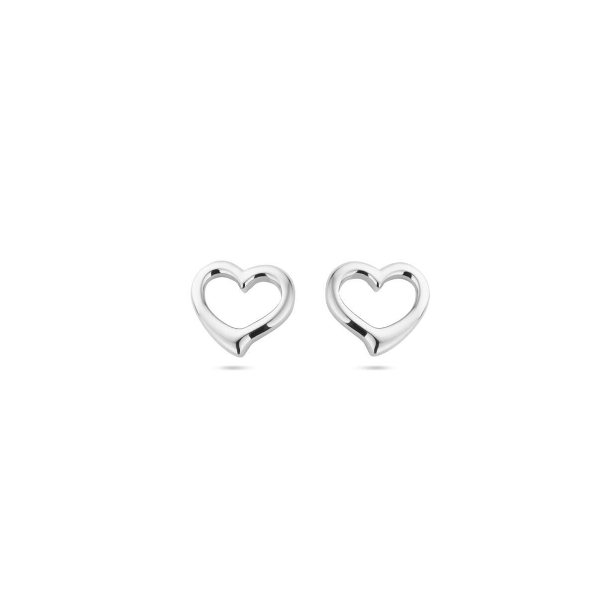 Orecchini a bottone cuore in argento da donna – rodiato 7,5 mm