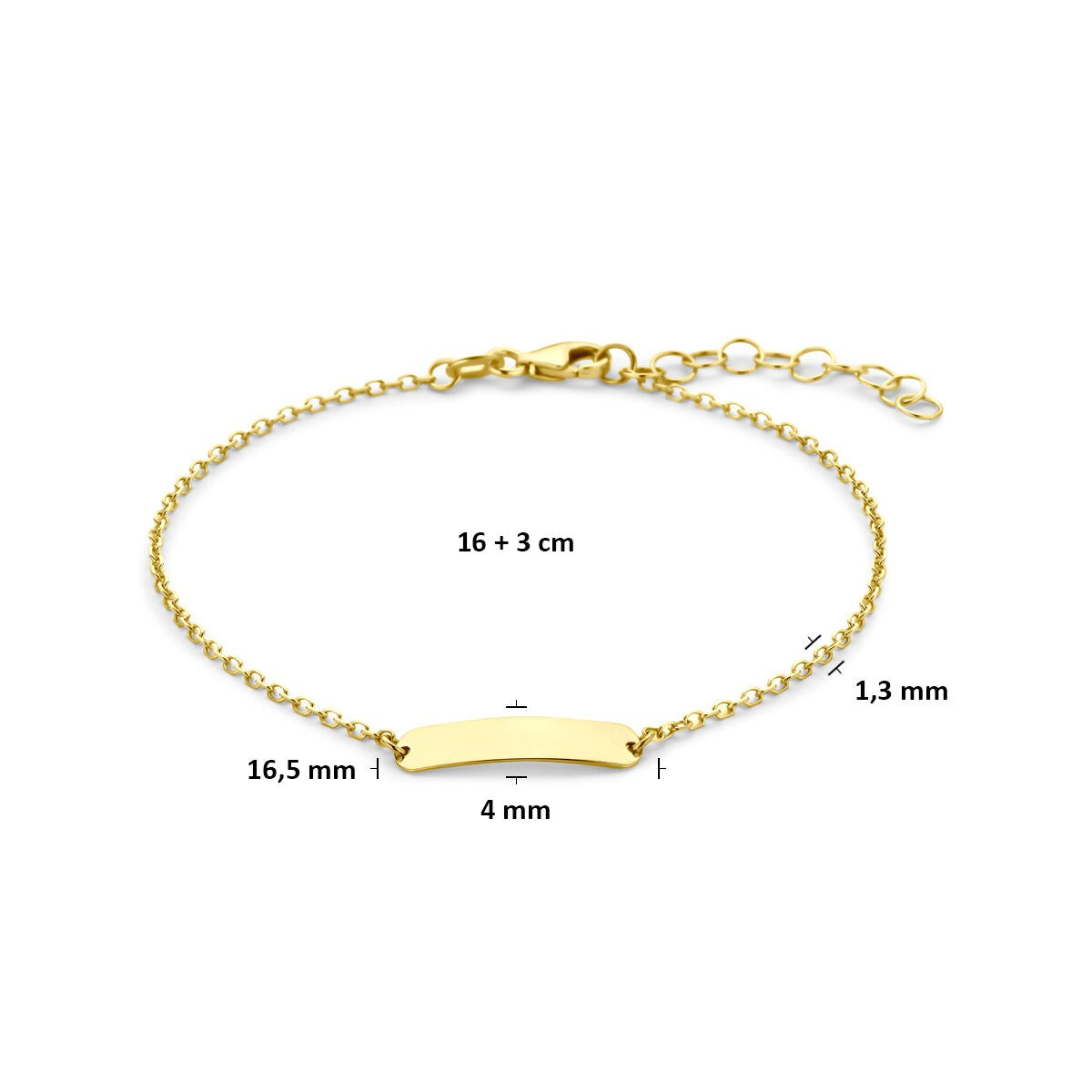 Bracciale da incisione in oro giallo 9k