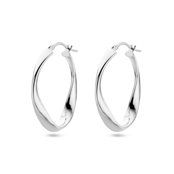 Zilveren dames oorringen – gerhodineerd 31 mm