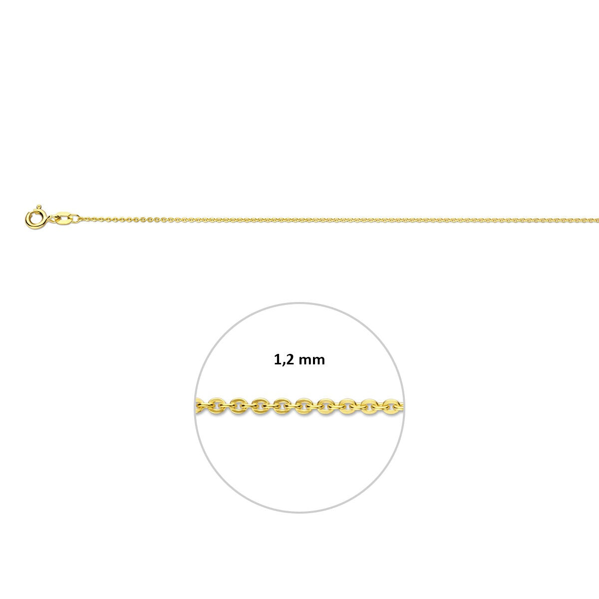 Collana in Oro 9k Senza Ciondolo, Maglia Ancora