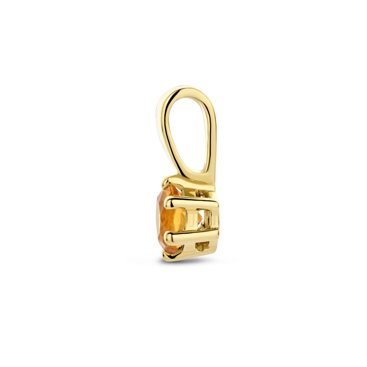 Ciondolo in oro giallo 14k con citrino – gioiello di nascita