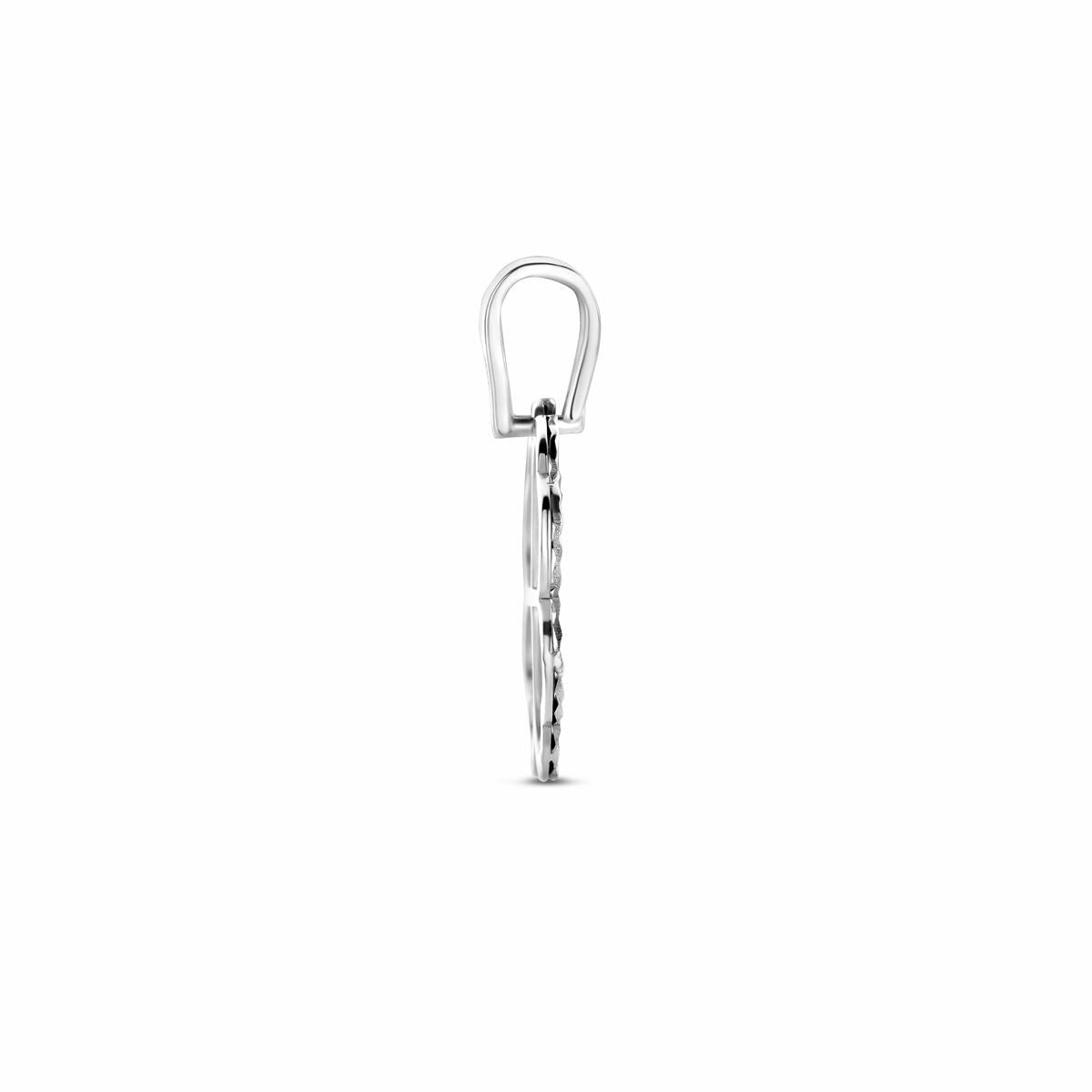Ciondolo in argento da donna – argento 925 rodiato a forma di fiore
