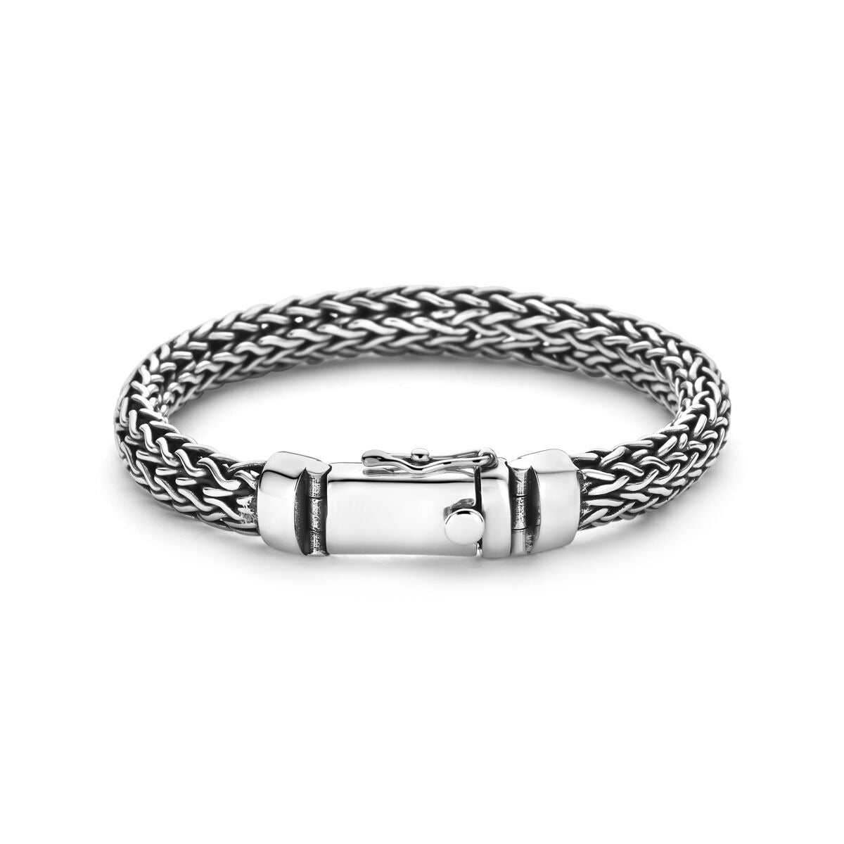 Bracciale in argento 925 ossidato a coda di volpe 9 mm