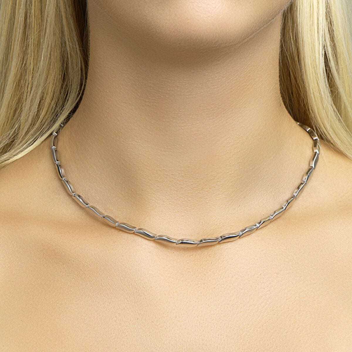 Collana da donna in argento con finitura lucida/opaca