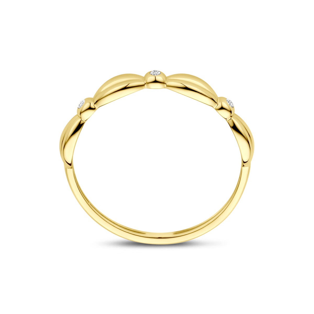 Anello da donna in oro con zircone – oro giallo 14k