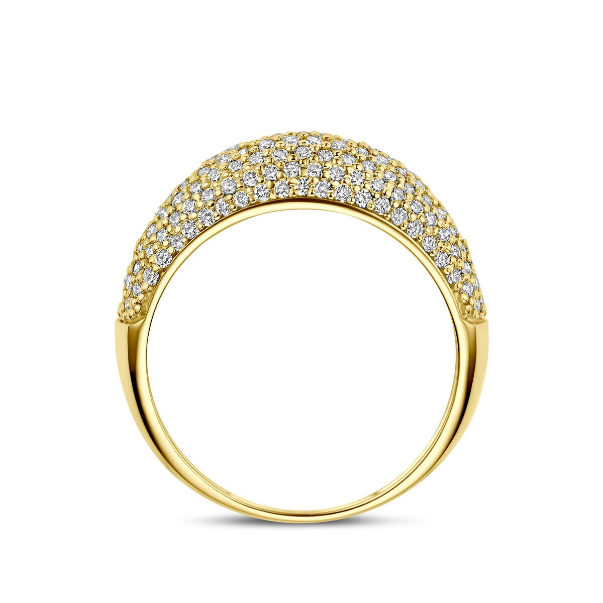 Anello in oro giallo 14k con diamante lab grown