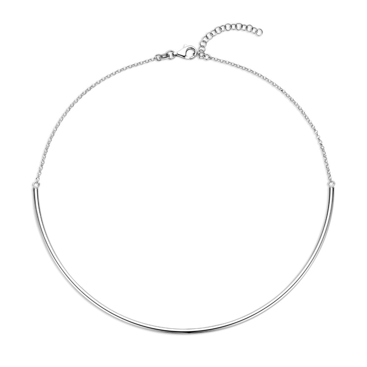 Collana da donna in argento rodiato, 2,5 mm, lunghezza 38,5 + 5 cm.