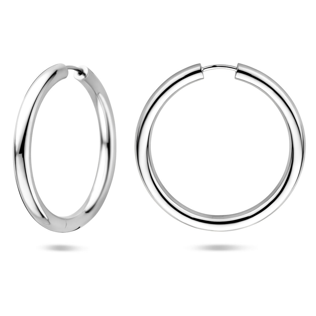 Orecchini a cerchio in argento – argento 925 rodiato 39 mm