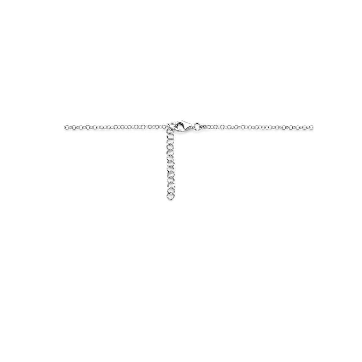 Collana da donna in argento rodiato con maglie lucide