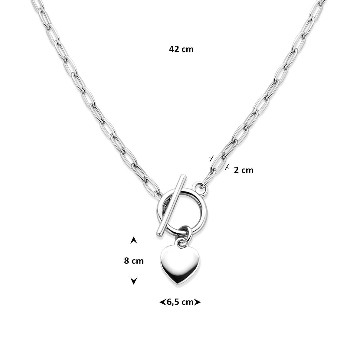 Collana in argento 925 rodiato con cuoricino