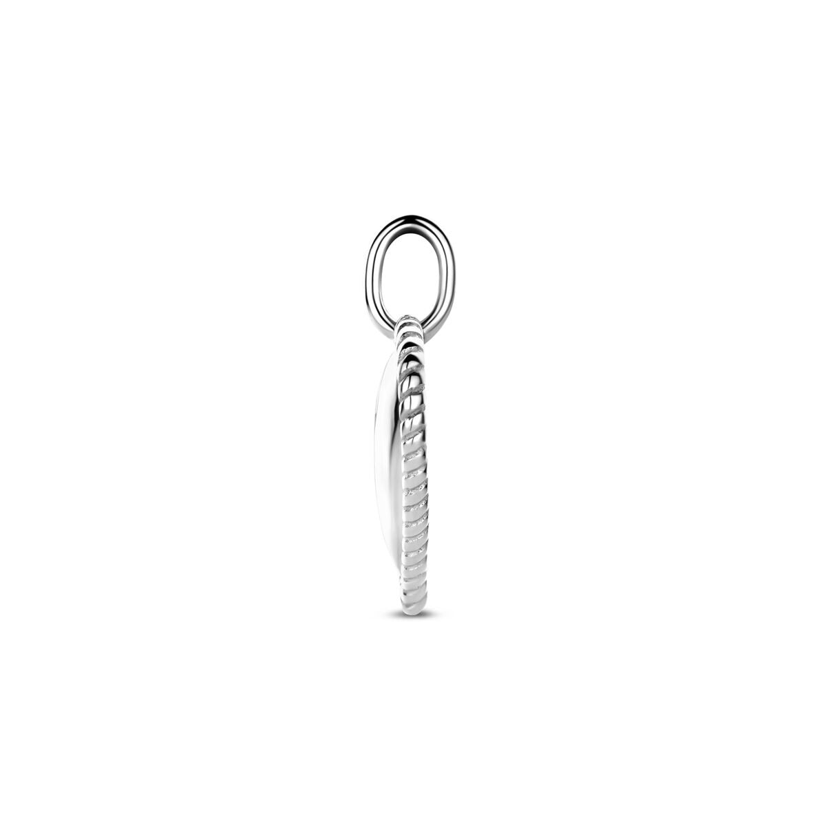 Ciondolo in argento a forma di cuore – Gioiello da donna rodiato 19,5 mm
