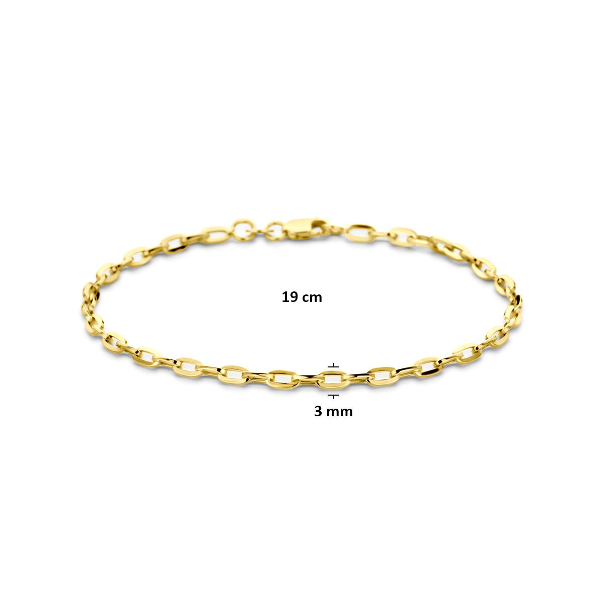 Bracciale ancora in oro giallo 14k