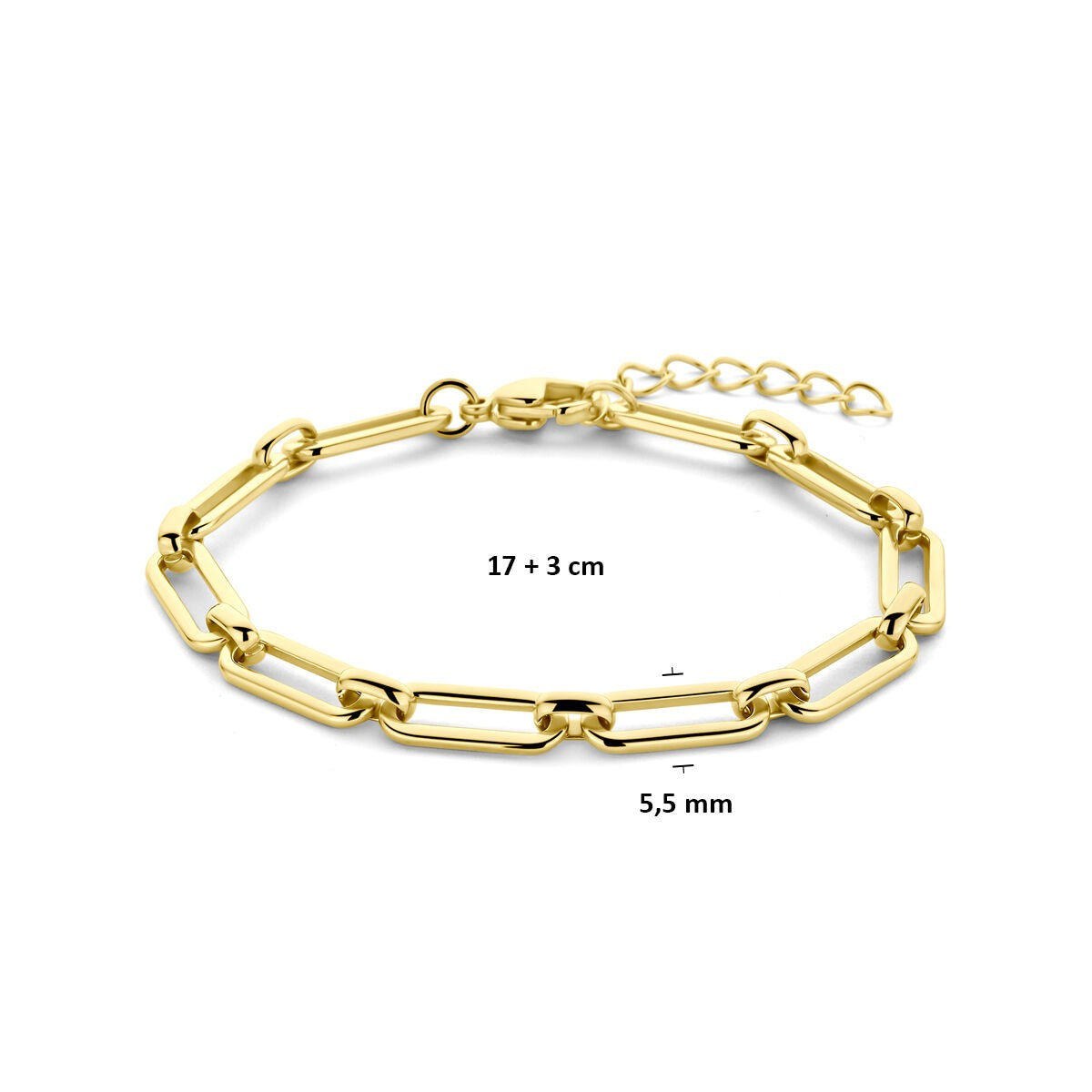 Bracciale da donna in acciaio con placcatura color oro – da 17 a 20 cm