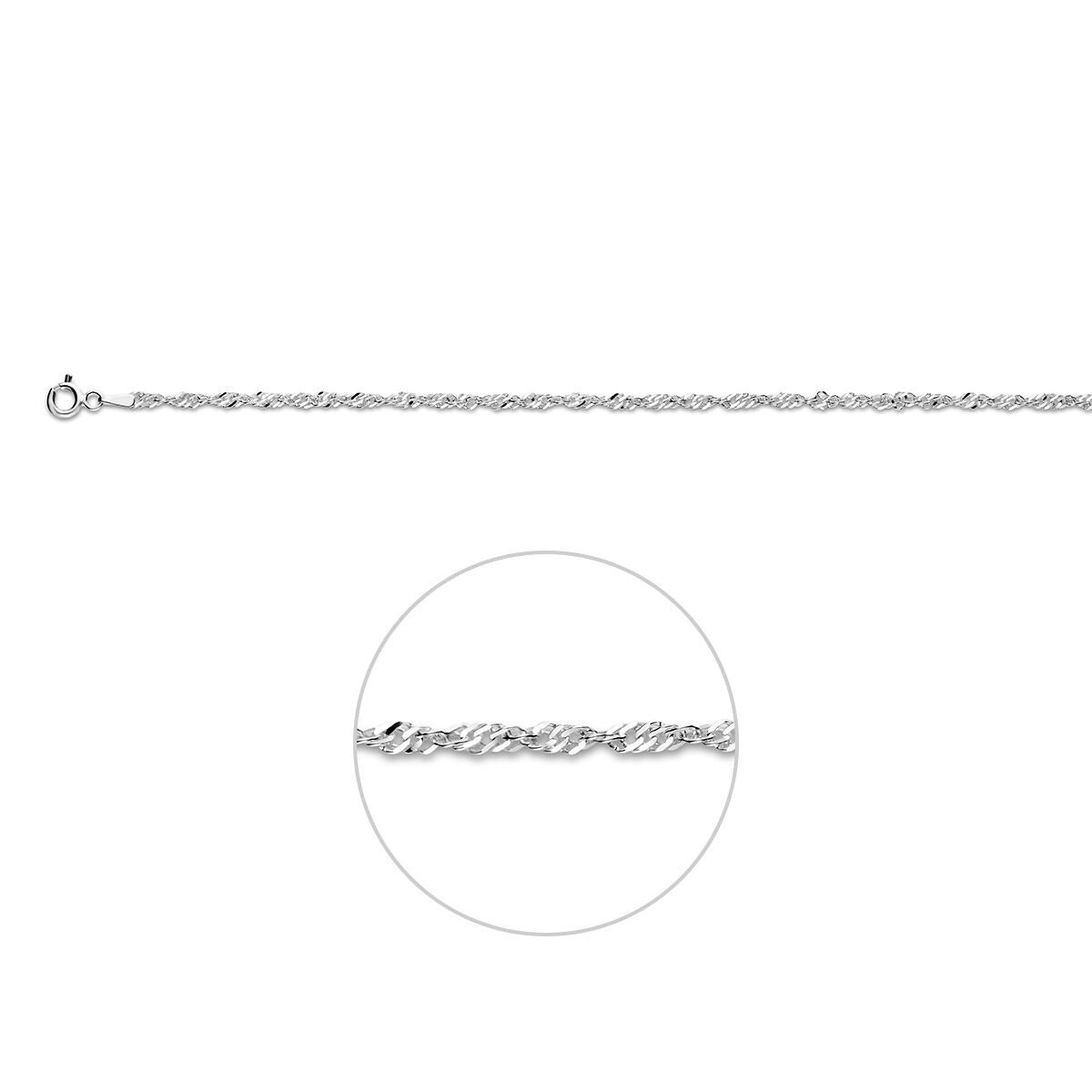 Cavigliera d'argento con maglia Singapore – elegante dettaglio estivo