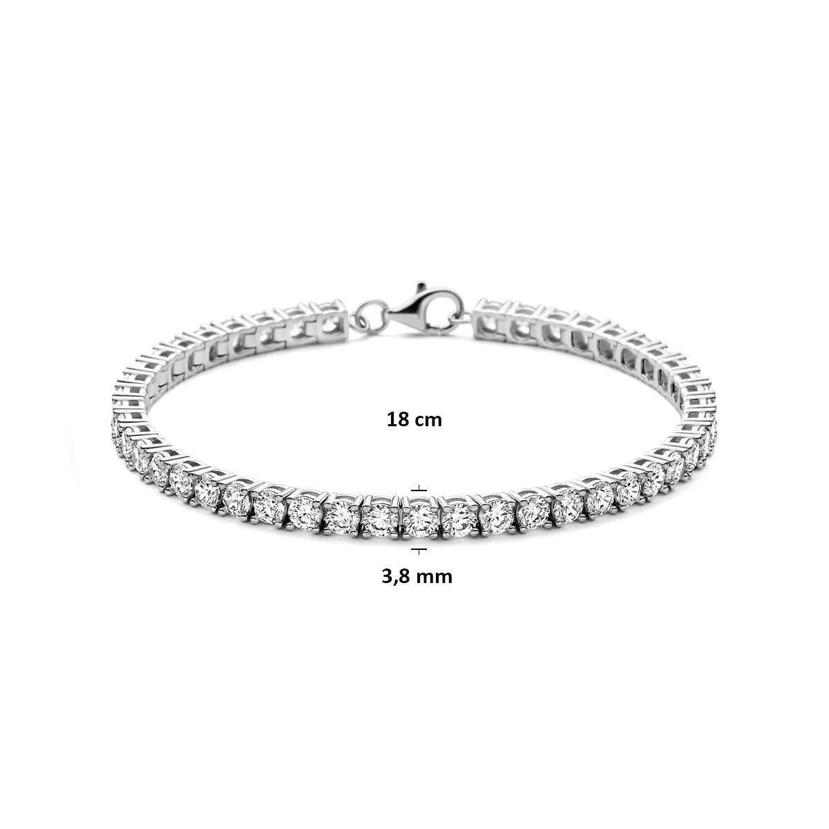 Bracciale tennis in argento con zircone – argento 925 rodiato