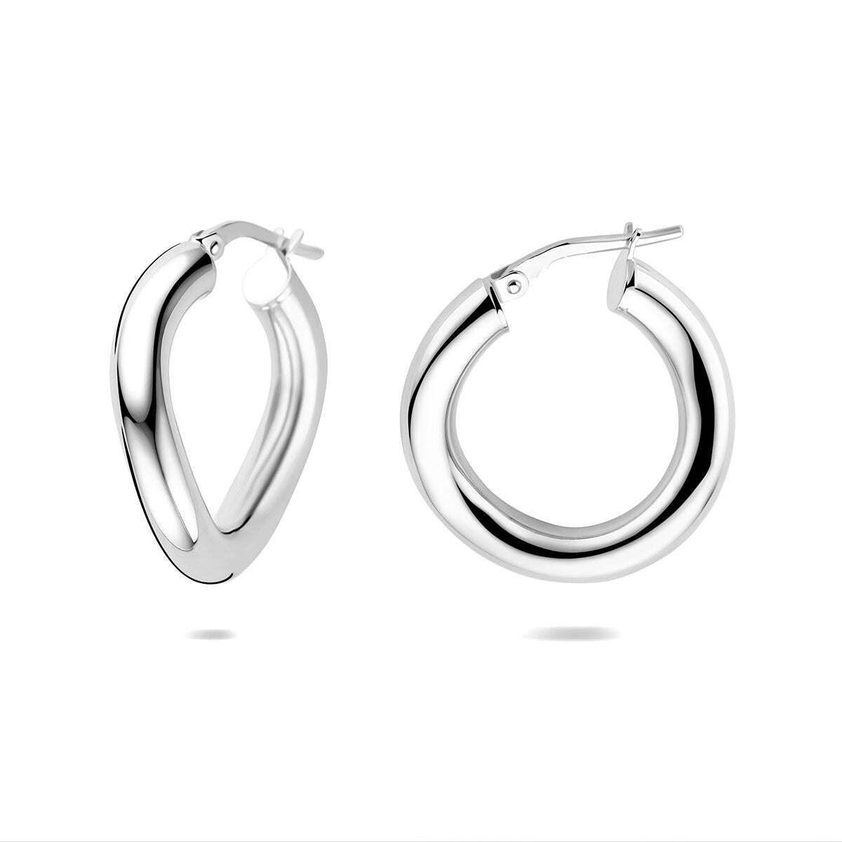 Orecchini a cerchio in argento – argento 925 rodiato