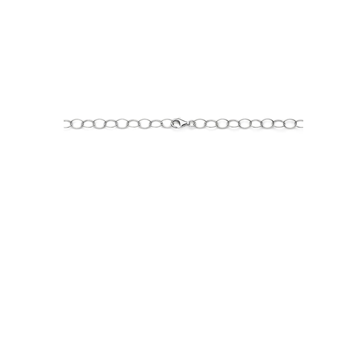 Collana in argento rodiato 925 con maglie ad ancora larghe – 11 mm 45 cm