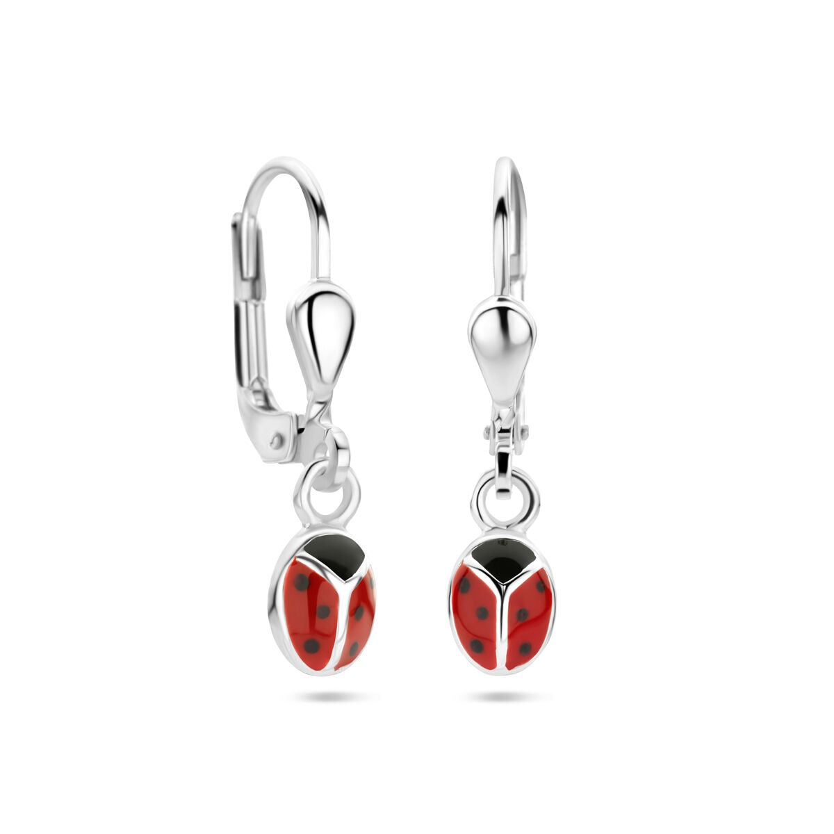 Orecchini pendenti in argento coccinella per bambini – gioiello giocoso in argento 925
