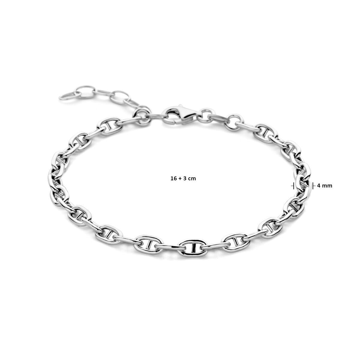 Bracciale da donna in argento – rodiato 925 con maglia marina