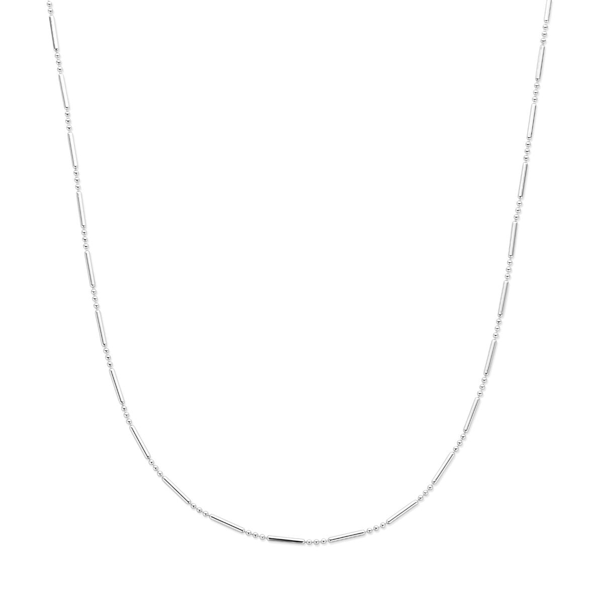 Collana in argento rodiato da donna, senza ciondolo, di 1,5 mm, lunghezza 41 + 4 cm.