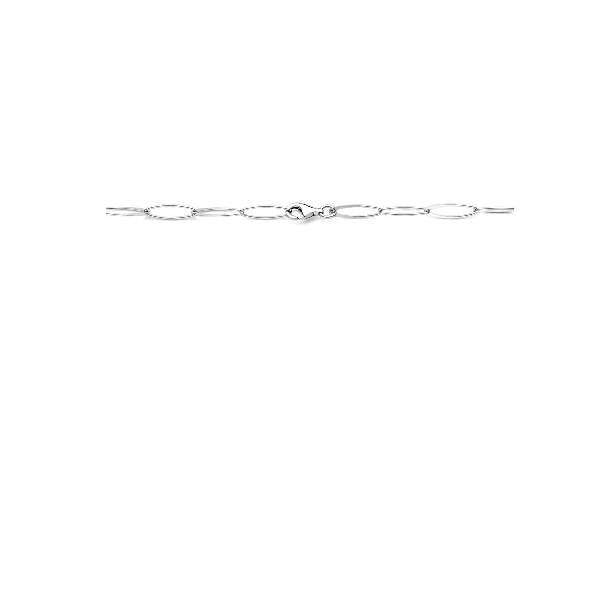 collana ad ancora 6 mm 45 cm argento rodiato 6 mm 45 cm