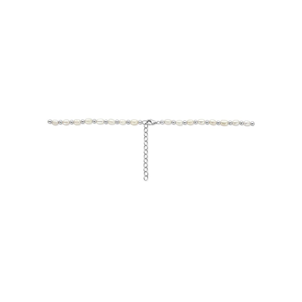 Collana in argento 925 rodiato con perle