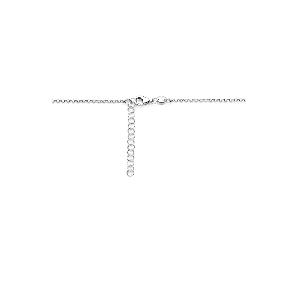 Collana da donna in argento con ciondolo a goccia – rodiato 925 41 + 4 cm