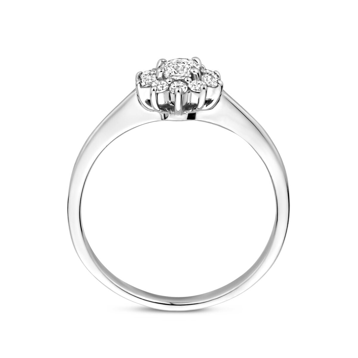Anello in argento 925 rodiato con zirconi – eleganza discreta per donna