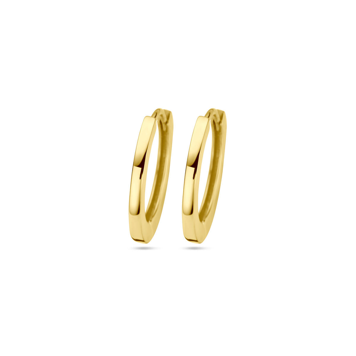 Orecchini alla creola in oro giallo 14k, di forma rotonda e misura 17 mm.