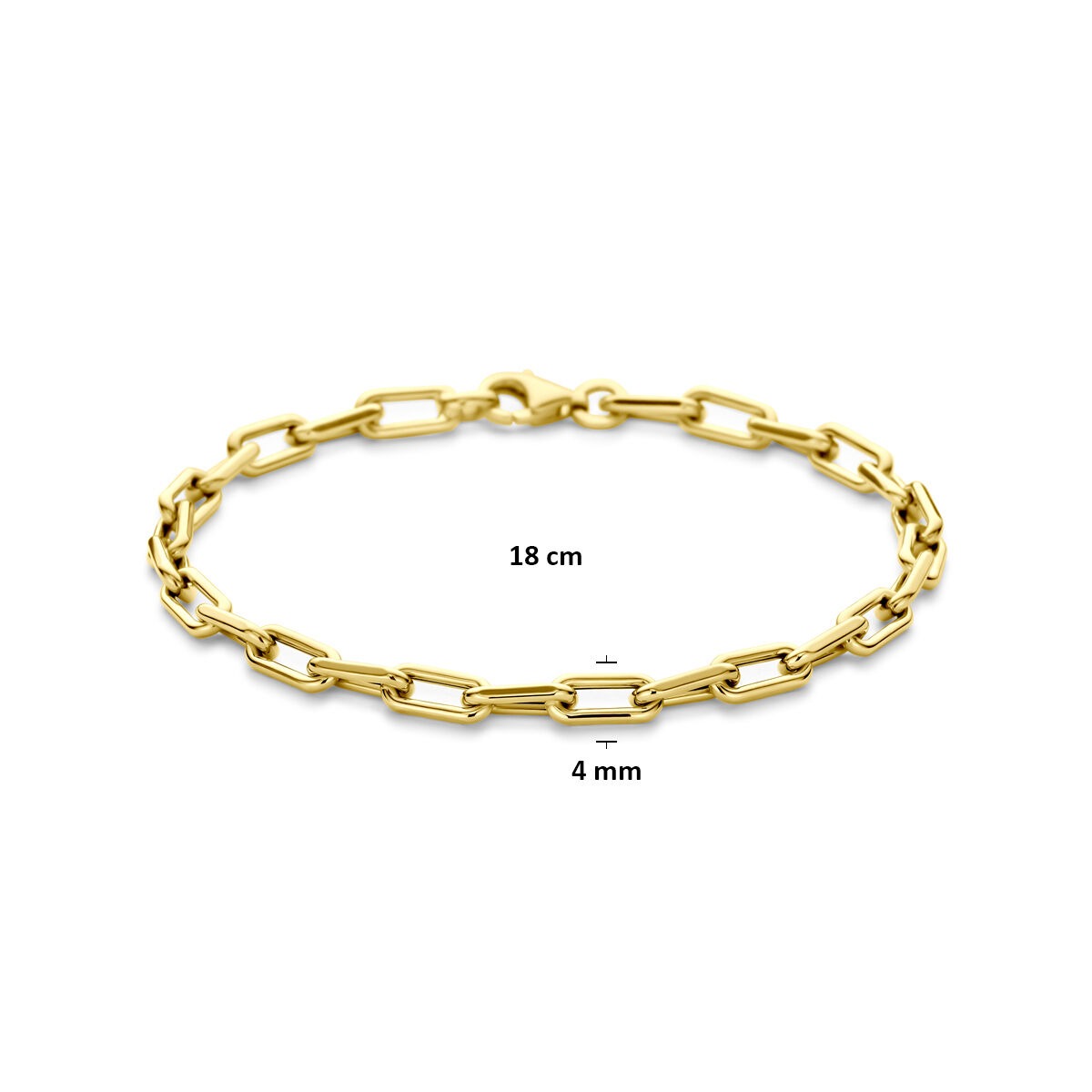 Bracciale da donna in oro 14k – maglia ancora 4 mm
